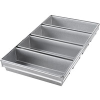 Chicago Metallic 44945 1 1/2 lb. 4-Strap Glazed Aluminized Steel Bread Loaf Pan - 12 1/4" x 4 1/2" x 2 3/4"