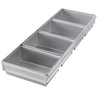 Chicago Metallic 44585 1 lb. 4-Strap Glazed Aluminized Steel Bread Loaf Pan - 8 1/2 x 5 3/4" x 3"