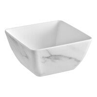 American Metalcraft MWMSQ7 54 oz. White Marble Square Melamine Bowl