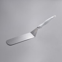 Vollrath 4808815 Jacob's Pride Ergo Grip 8" x 3" Solid Stainless Steel Hamburger High Heat Turner with White Nylon Handle