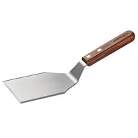 Dexter-Russell 19780 Traditional 5" x 4" Beveled Edge Solid Balanced Hamburger Turner - Rosewood Handle