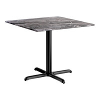 Lancaster Table & Seating Excalibur 36" x 36" Square Standard Height Table with Smooth Paladina Finish and Cross Base Plate