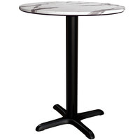 Lancaster Table & Seating Excalibur 32" Round Standard Height Table with Smooth Versilla Finish and Cross Base Plate