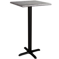 Lancaster Table & Seating Excalibur Square Bar Height Table with Textured Toscano Finish and Cross Base Plate