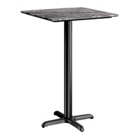 Lancaster Table & Seating Excalibur 28" x 28" Square Bar Height Table with Smooth Paladina Finish and Cross Base Plate