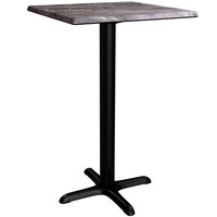 Lancaster Table & Seating Excalibur Square Counter Height Table with Smooth Paladina Finish and Cross Base Plate