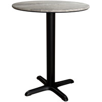 Lancaster Table & Seating Excalibur 32" Round Standard Height Table with Textured Toscano Finish and Cross Base Plate