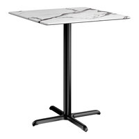 Lancaster Table & Seating Excalibur 36" x 36" Square Bar Height Table with Smooth Versilla Finish and Cross Base Plate