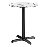 Lancaster Table & Seating Excalibur 24" Round Standard Height Table with Smooth Versilla Finish and Cross Base Plate