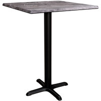 Lancaster Table & Seating Excalibur 28" x 28" Square Counter Height Table with Smooth Paladina Finish and Cross Base Plate
