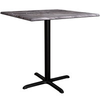 Lancaster Table & Seating Excalibur 36" x 36" Square Counter Height Table with Smooth Paladina Finish and Cross Base Plate