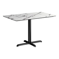 Lancaster Table & Seating Excalibur 28" x 48" Rectangular Standard Height Table with Smooth Versilla Finish and Cross Base Plate