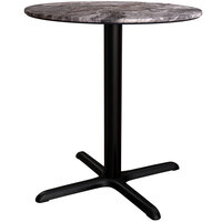 Lancaster Table & Seating Excalibur 36" Round Standard Height Table with Smooth Paladina Finish and Cross Base Plate