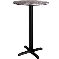 Lancaster Table & Seating Excalibur Round Counter Height Table with Smooth Paladina Finish and Cross Base Plate