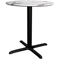 Lancaster Table & Seating Excalibur 36" Round Standard Height Table with Smooth Versilla Finish and Cross Base Plate