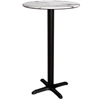 Lancaster Table & Seating Excalibur 32" Round Bar Height Table with Smooth Versilla Finish and Cross Base Plate