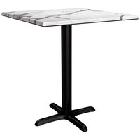 Lancaster Table & Seating Excalibur 28" x 28" Square Standard Height Table with Smooth Versilla Finish and Cross Base Plate