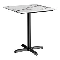 Lancaster Table & Seating Excalibur 28" x 28" Square Standard Height Table with Smooth Versilla Finish and Cross Base Plate