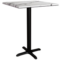 Lancaster Table & Seating Excalibur 28" x 28" Square Counter Height Table with Smooth Versilla Finish and Cross Base Plate