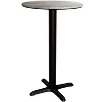 Lancaster Table & Seating Excalibur Round Counter Height Table with Textured Toscano Finish and Cross Base Plate
