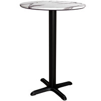 Lancaster Table & Seating Excalibur 32" Round Counter Height Table with Smooth Versilla Finish and Cross Base Plate