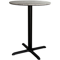 Lancaster Table & Seating Excalibur 36" Round Counter Height Table with Textured Toscano Finish and Cross Base Plate
