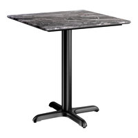 Lancaster Table & Seating Excalibur 28" x 28" Square Standard Height Table with Smooth Paladina Finish and Cross Base Plate