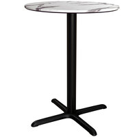 Lancaster Table & Seating Excalibur 36" Round Counter Height Table with Smooth Versilla Finish and Cross Base Plate
