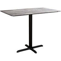 Lancaster Table & Seating Excalibur 28" x 48" Rectangular Counter Height Table with Textured Toscano Finish and Cross Base Plate