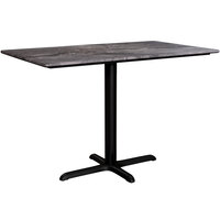 Lancaster Table & Seating Excalibur 28" x 48" Rectangular Table with Smooth Paladina Finish and Cross Base Plate