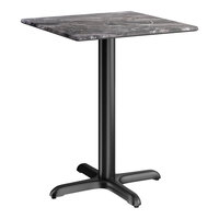Lancaster Table & Seating Excalibur 24" x 24" Square Standard Height Table with Smooth Paladina Finish and Cross Base Plate