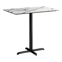 Lancaster Table & Seating Excalibur 28" x 48" Rectangular Bar Height Table with Smooth Versilla Finish and Cross Base Plate
