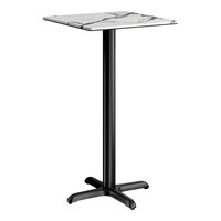 Lancaster Table & Seating Excalibur 24" x 24" Square Bar Height Table with Smooth Versilla Finish and Cross Base Plate