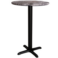 Lancaster Table & Seating Excalibur 32" Round Counter Height Table with Smooth Paladina Finish and Cross Base Plate