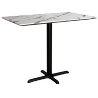 Lancaster Table & Seating Excalibur 28" x 48" Rectangular Counter Height Table with Smooth Versilla Finish and Cross Base Plate