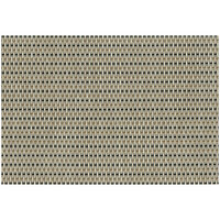 RITZ® 64901 19" x 13" Tan / Black Open Basketweave PVC Coated Placemat - 12/Pack