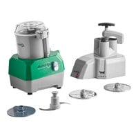 AvaMix Revolution CFBB342DG Combination Food Processor with 3 Qt. Gray Plastic Bowl, Continuous Feed, and 2 Discs - 1 hp