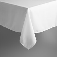 Intedge 54" x 96" Rectangular White 100% Polyester Hemmed Cloth Table Cover