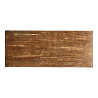 Lancaster Table & Seating 30" x 72" Rectangular Wood Butcher Block Table Top with Vintage Finish