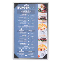 Menu Solutions ALSIN814-PIX Alumitique 8 1/2" x 14" Single Panel Brushed Aluminum Menu Board with Picture Corners