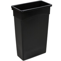 Continental 8322BK 23 Gallon Black Rectangular Wall Hugger / Slim Trash Can