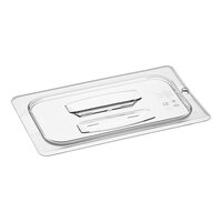 Cambro 40CWCH135 Camwear® 1/4 Size Clear Polycarbonate Handled Lid