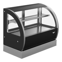 Vollrath HDCCV-36 36" Black Curved Heated Countertop Display Case - 120V