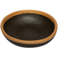 GET B-55-BR Pottery Market 4.5 oz. Glazed Brown Melamine Ramekin with Clay Trim - 12/Case