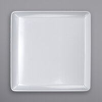 GET CS-801-W Midtown 8" White Glazed White Square Coupe Melamine Plate - 24/Case