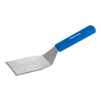 Dexter-Russell 19713H Sani-Safe Cool Blue 4" x 3" High Heat Blue Beveled Edge Solid Hamburger Turner