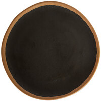 GET P-90-BR Pottery Market 9" Coupe Glazed Brown Plate with Clay Trim - 12/Case