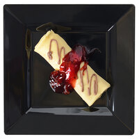 Fineline Settings 1606-BK Solid Squares 6 1/2" Black Square Dessert Plate - 120/Case