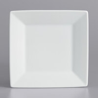 International Tableware SP-6 Slope 6" Square Bright White Wide Rim Porcelain Plate - 36/Case