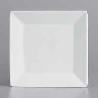 International Tableware SP-8 Slope 8" Square Bright White Wide Rim Porcelain Plate - 24/Case